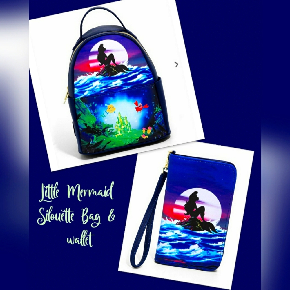 Loungefly  The Little Mermaid mini backpack plus wallet set Disney
